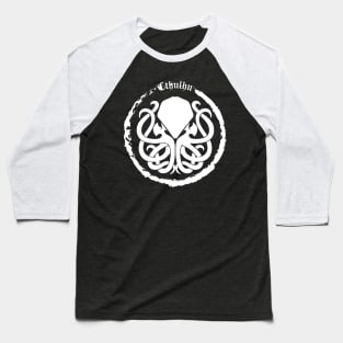 Cthulhu Logo White Baseball T-Shirt